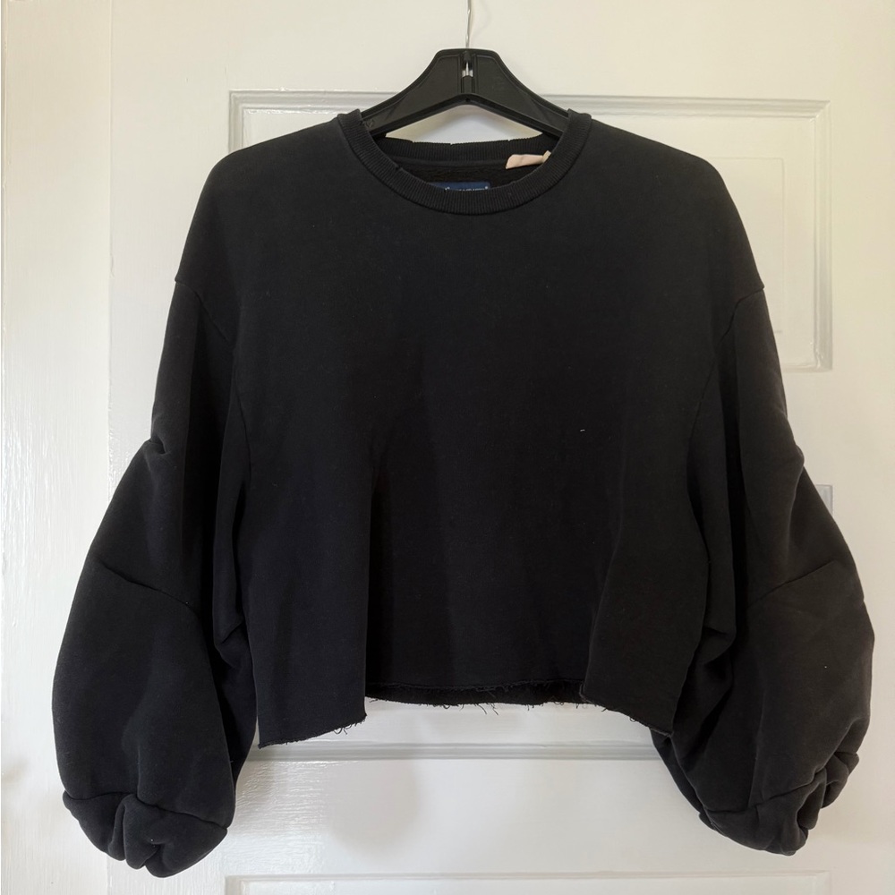 Levi’s Made and Crafted Cropped Black Balloon-Sleeve Women's Sweatshirt